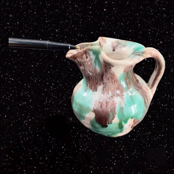 Italian Art Pottery Miniature Pitcher Carafe Ceramic Pottery Hand Painted Italy - Picture 8 of 12